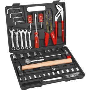 Kit Ferramentas 100 Peças Completo Com Maleta Organizadora Aço Carbono Multifuncional