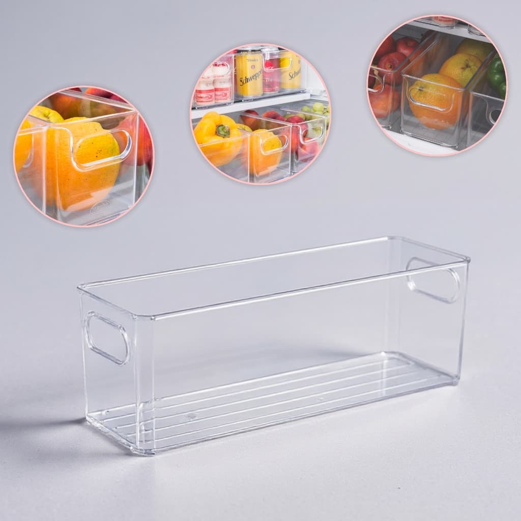 Organizador Acrílico 10x30 cm Multiuso Modular Gaveta Cozinha Geladeira Armário Bancada Transparente