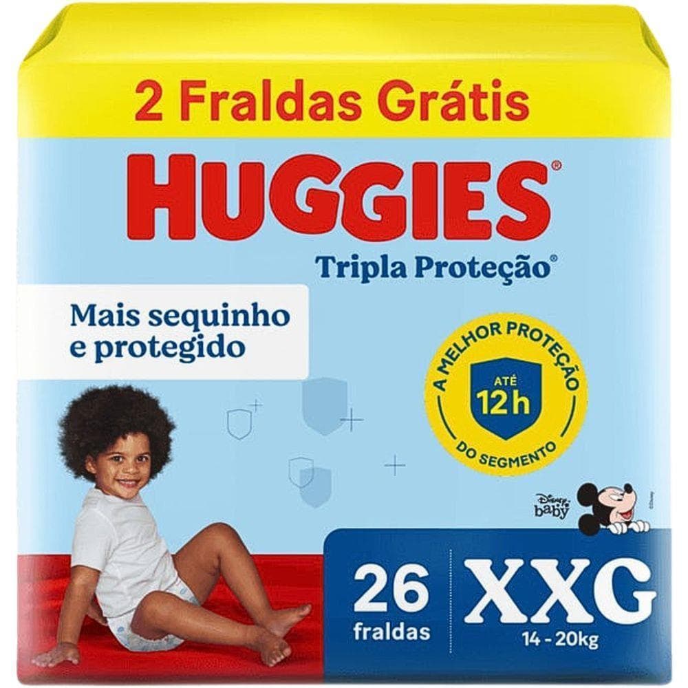 Huggies Fraldas Tripla Proteção Xxg Com 26 Unidades