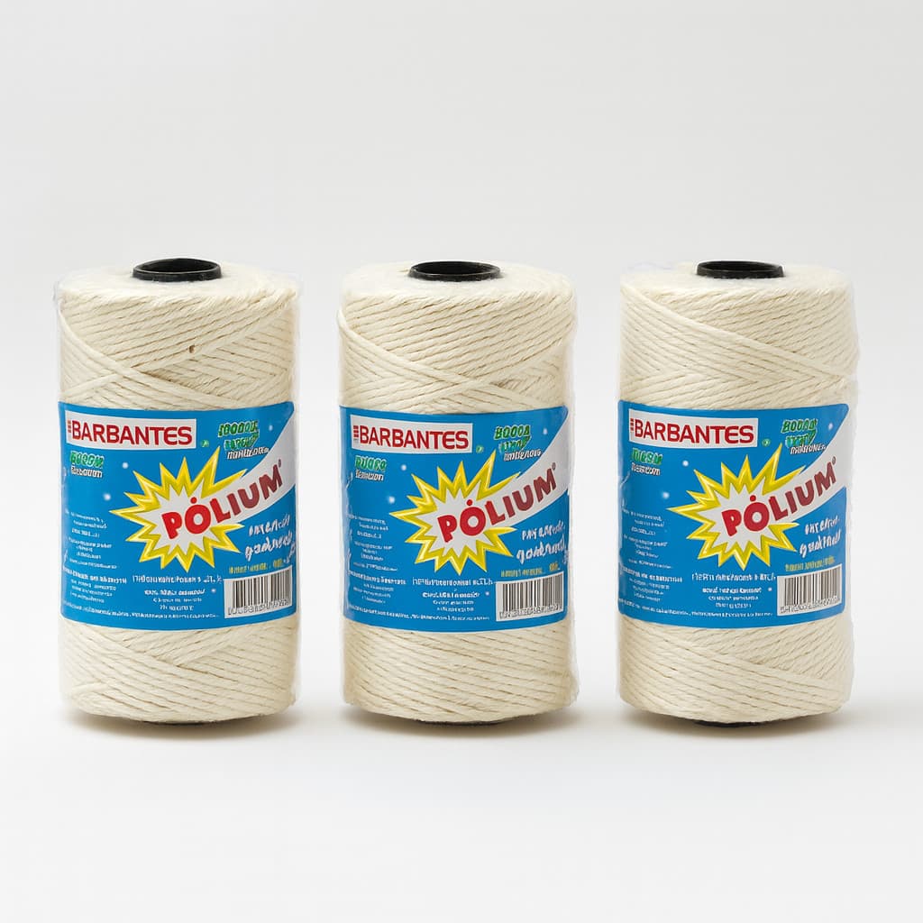 Kit 3 Barbantes nº8 225m Total 100% Algodão 450g Para Artesanato, Crochê, Amarrações Resistentes