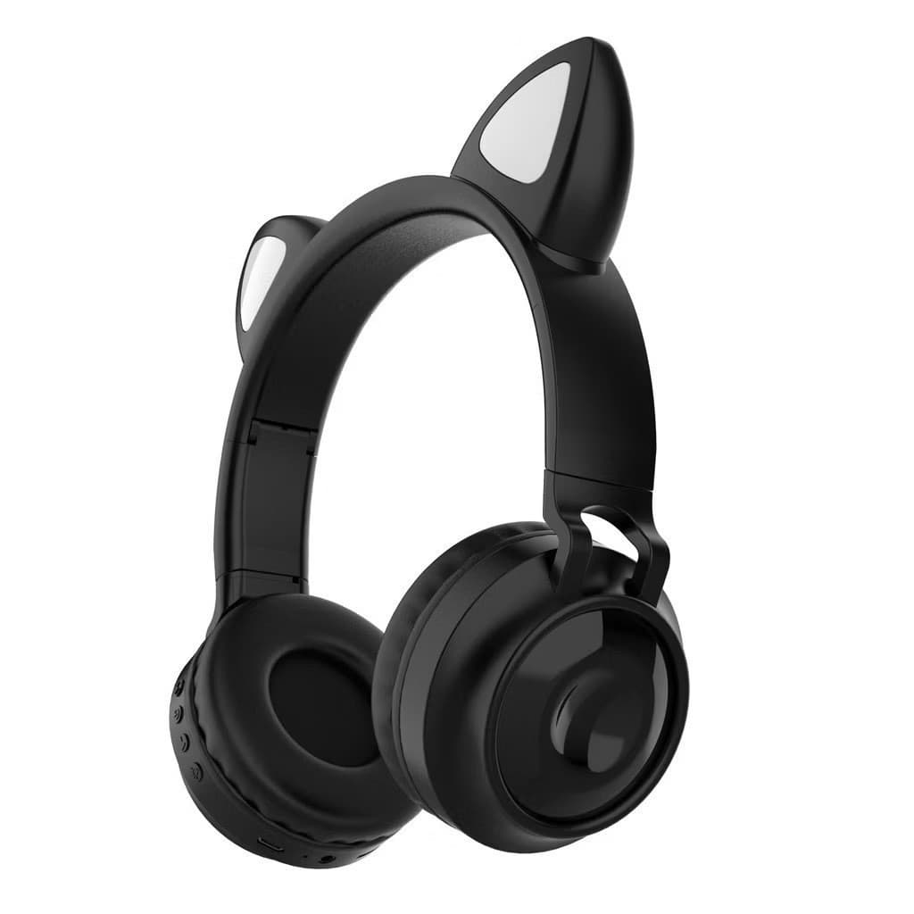 Fones de ouvido Bluetooth gatinho com LED colorido