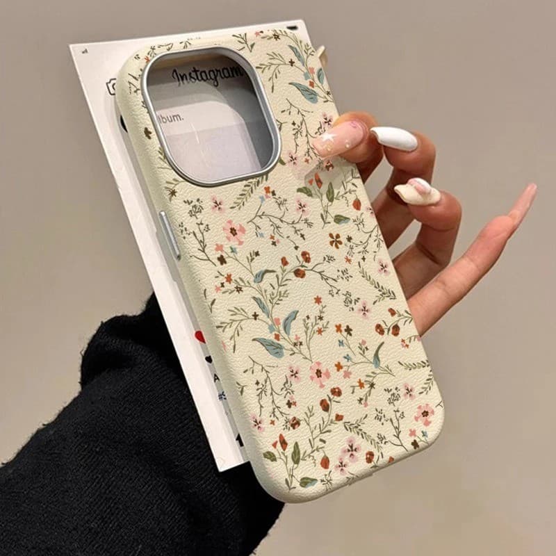 Ins Estampa Floral Capinha Coruro Para IPhone 18 13 11 12 16 15 14 17 Ar Normal Plus Pro Max Capa De Silicone Linda Flor