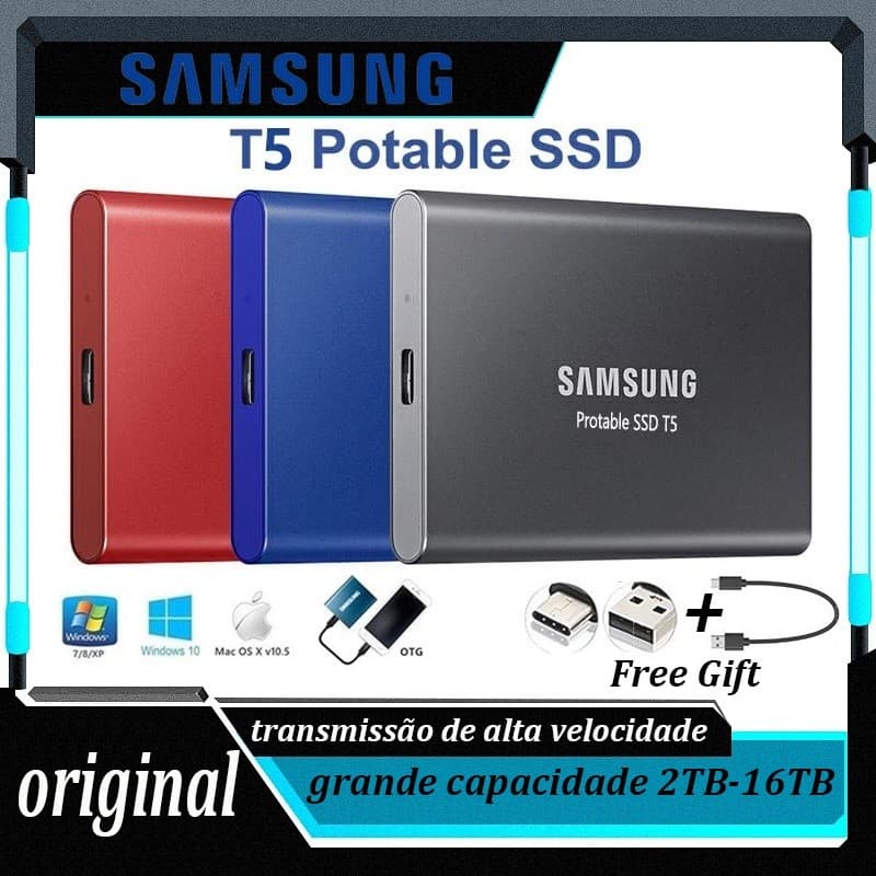 [Original💯] SAMSUNG T5 1TB-128TB Unidade SSD Externa De Estado Sólido Hd Portátil Rígido Adequado Para Desktop