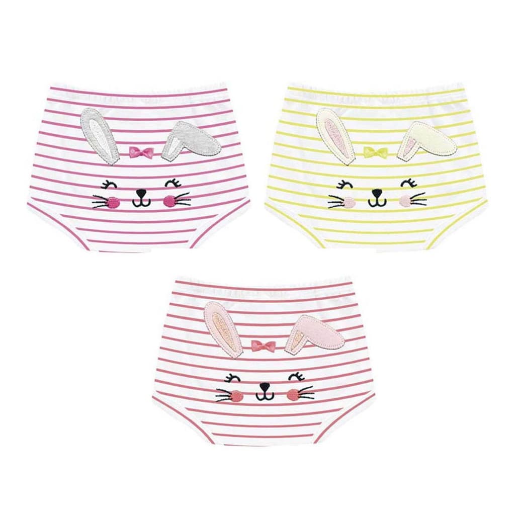 Short Cobre Fralda Suedine Bebê Menina Listrado Coelhinha - Kiko Baby