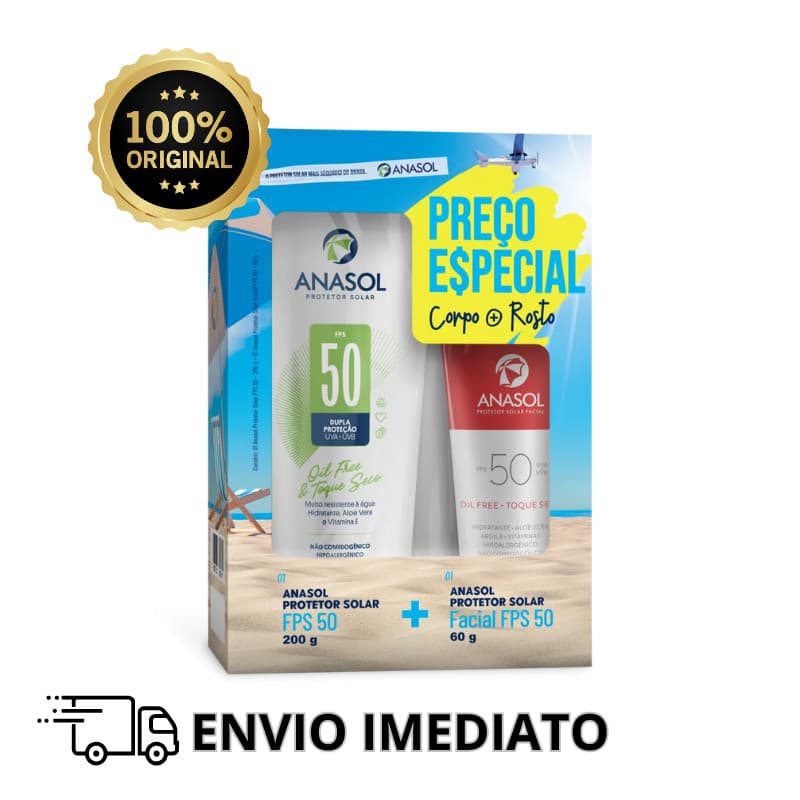 Anasol Protetor Solar Facial Anasol FPS 50 60g + Corporal FPS 50 200g