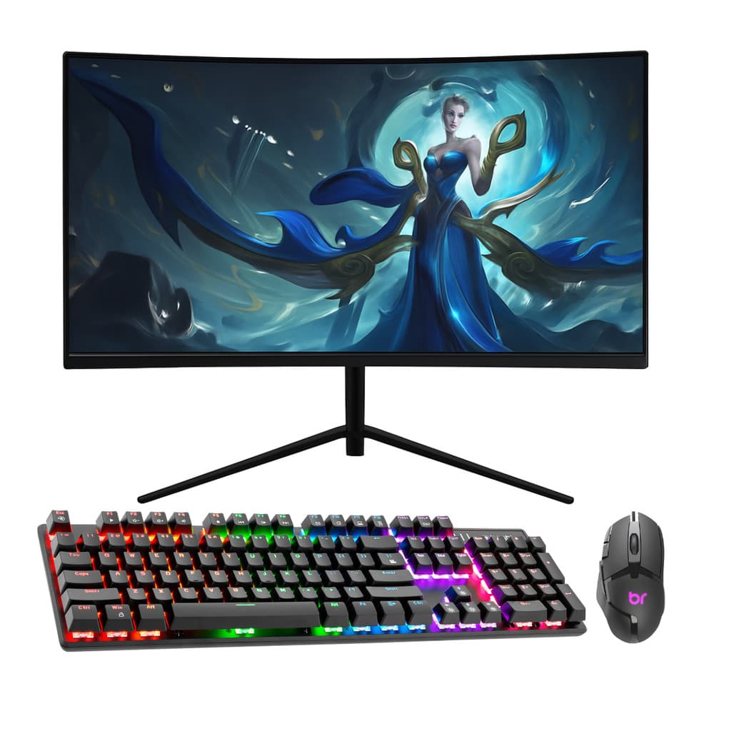 Kit Monitor Gamer 27" + Mouse 7200 Dpi + Teclado Rgb Bright
