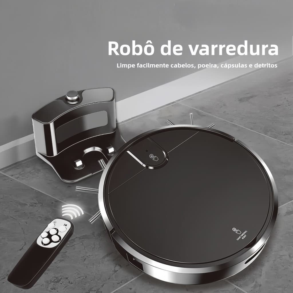 Robo Aspirador Varredura Recarregável Automaticamente com Base Inteligente