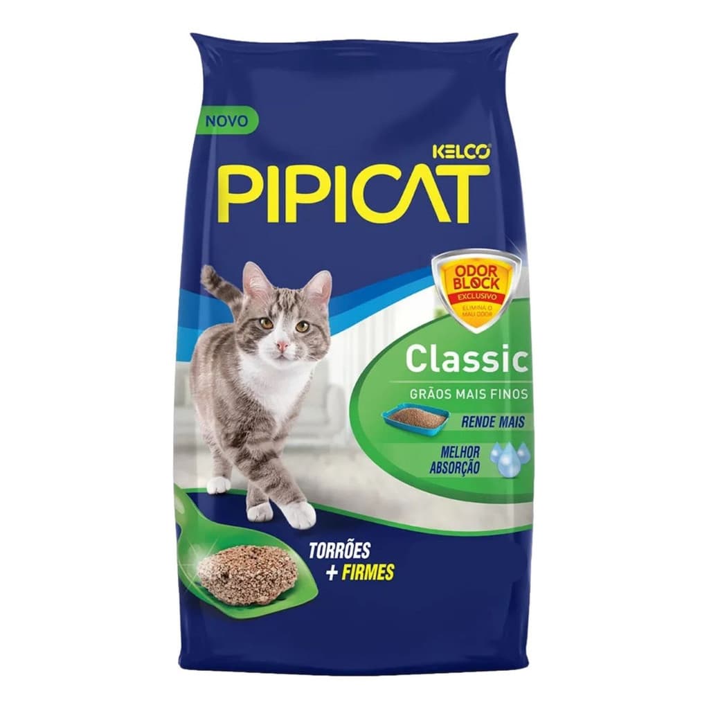 Pipicat Classic 12kg Areia Sanitária Para Gatos