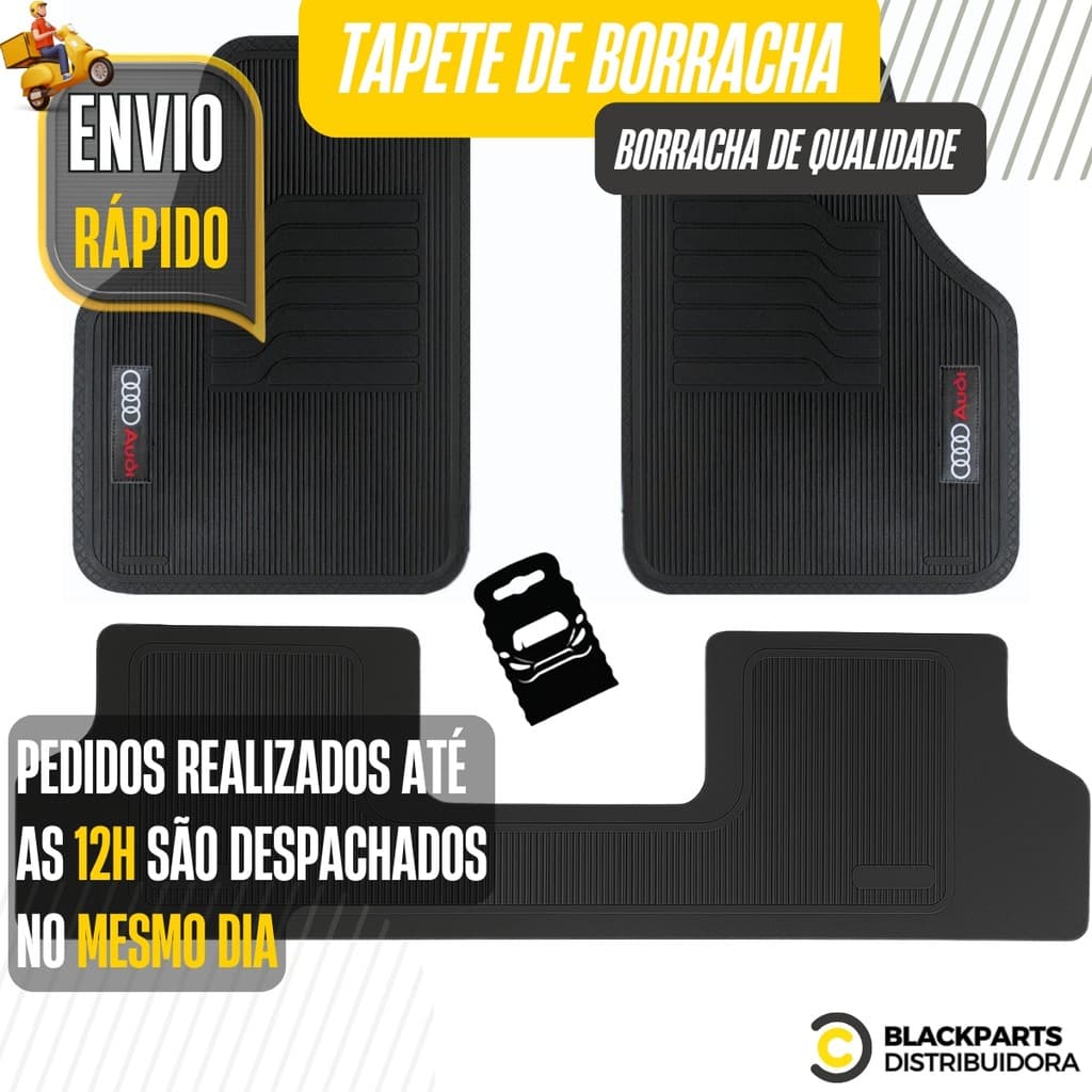 Kit Tapete Automotivo de Borracha Personalizados Audi 5 Pçs