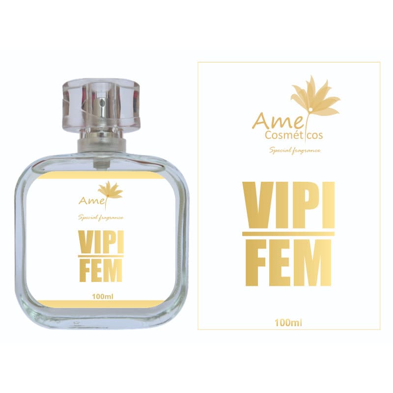 Perfume Vipi Fem Feminino Amei Cosméticos Alta Fixação 33% de Essência Importada EDP