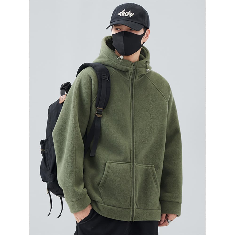 Jaqueta de lã Polar dupla face masculina outono inverno 2026 novo estilo Cardigan moletom masculino jaqueta espessada to