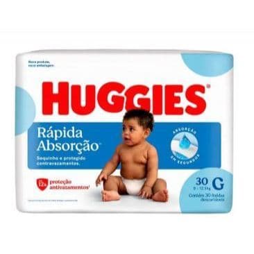 Fralda descartável Huggies Rápida Absorção Tamanho G 30 fraldas Cuidado 1