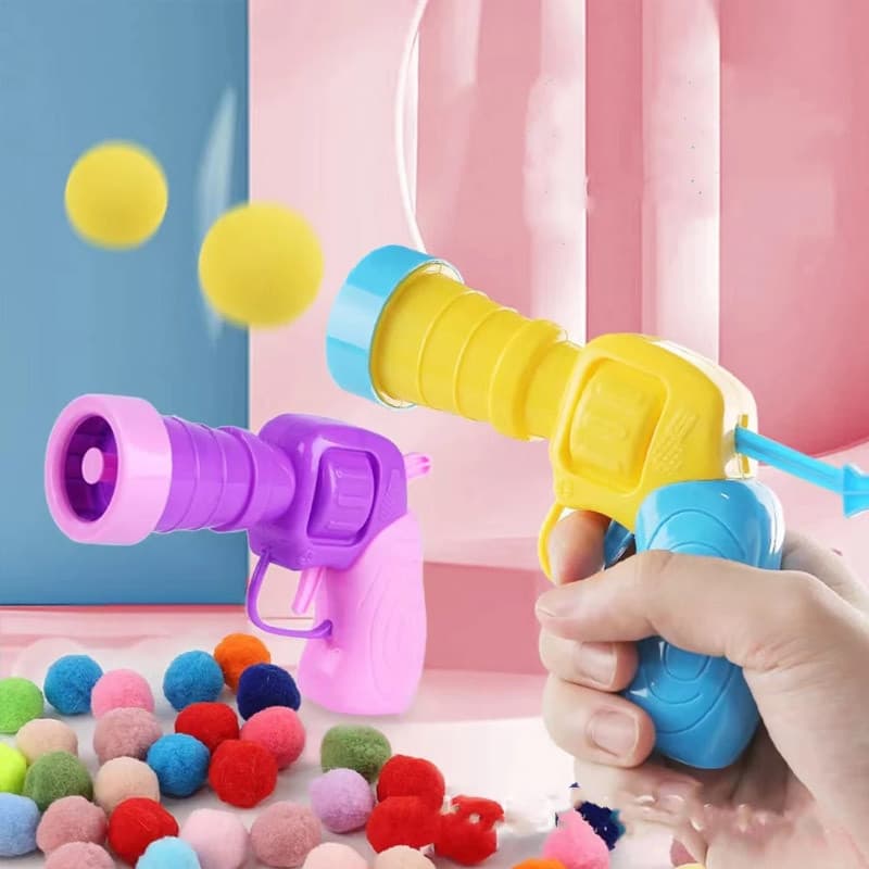 Brinquedos Interativos De Lançamento Para Gatos Gatinhos De Estimação De Tiro Com Pistola De Pelúcia