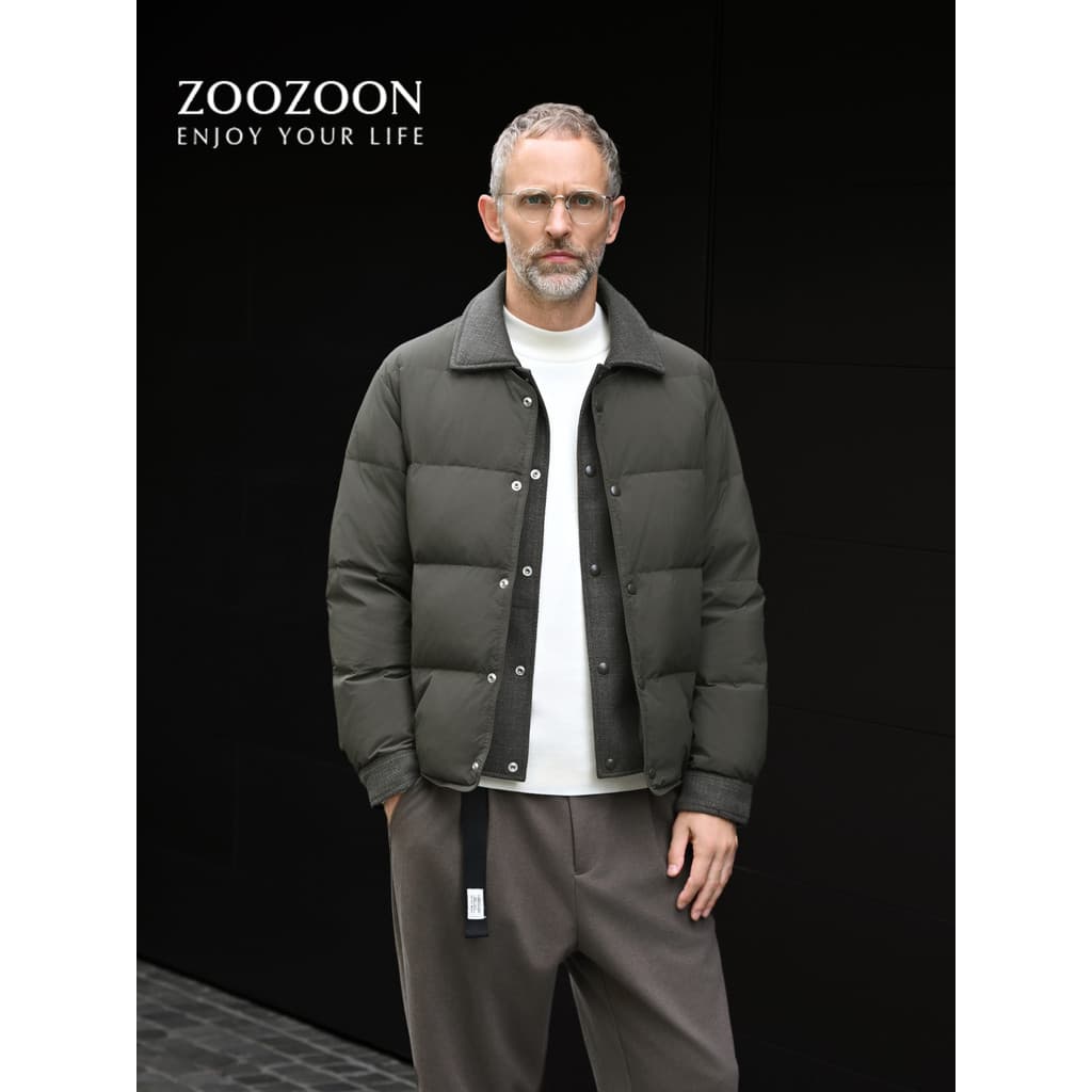 Jaqueta masculina 2026 novo estilo inverno falso de duas peças costura lapela jaqueta masculina engrossado quente à prov