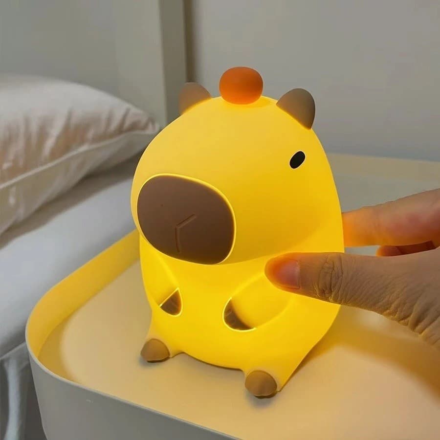 Luminária De Mesa Capybara Silicone Night Light USB Luz Nocturna Recarregável