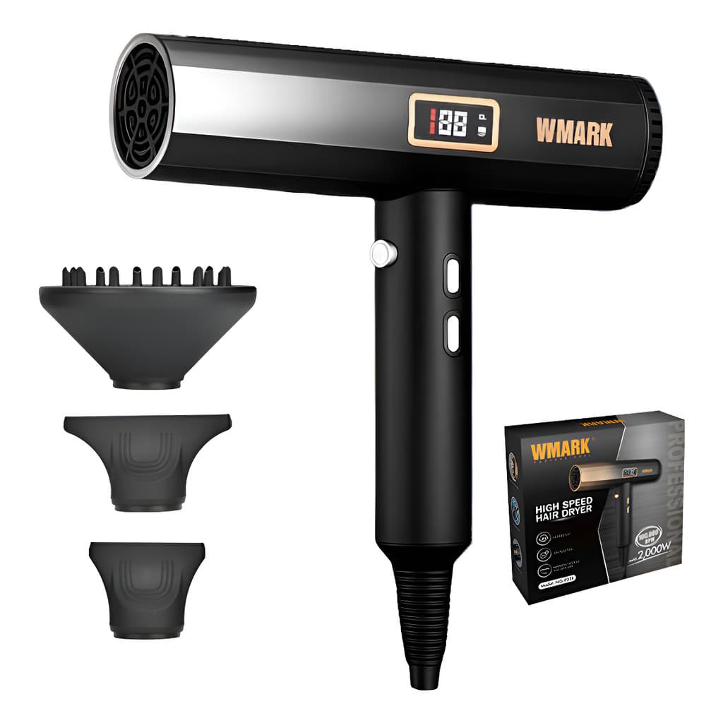 Secador Profissional Wmark Ng9106 Visor Digital Salon Alta Potência Prateado 110v