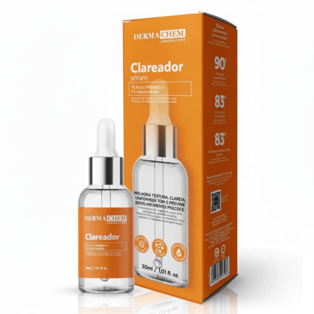 Dermachem Sérum Vitamina C Clareador 30ml Antimanchas Luminosidade Hidratação Pele Uniforme