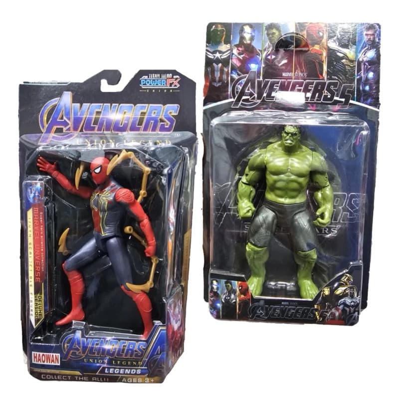 Boneco Homem Aranha e Hulk Articulado 15cm Com Led