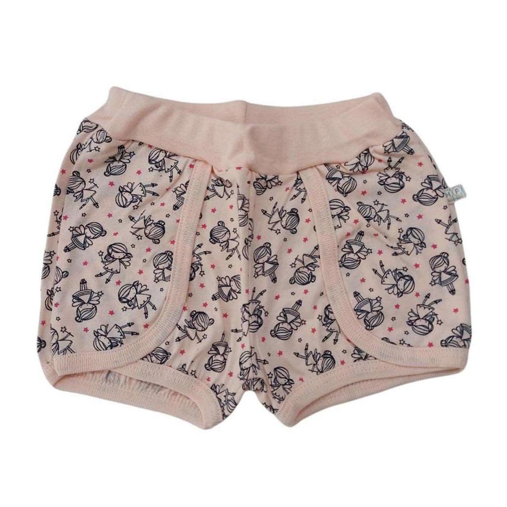 Short Bebê Menina Cobre Fralda Rosa Fadinha - Have Fun