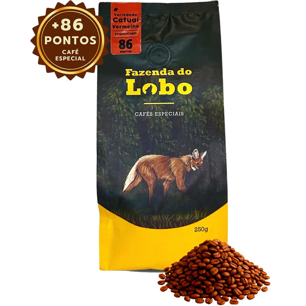 Café Especial +86P Fazenda Do Lobo 250g Em Grãos Fermentado