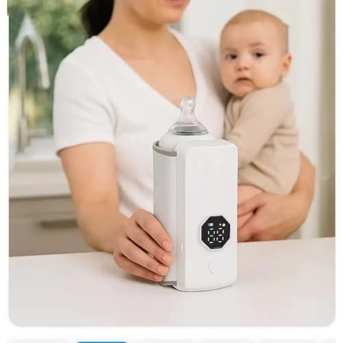Aquecedor Mamadeira Recarregável Visor LCD Leite Bebê Portátil Bivolt Neném Pronta Entrega