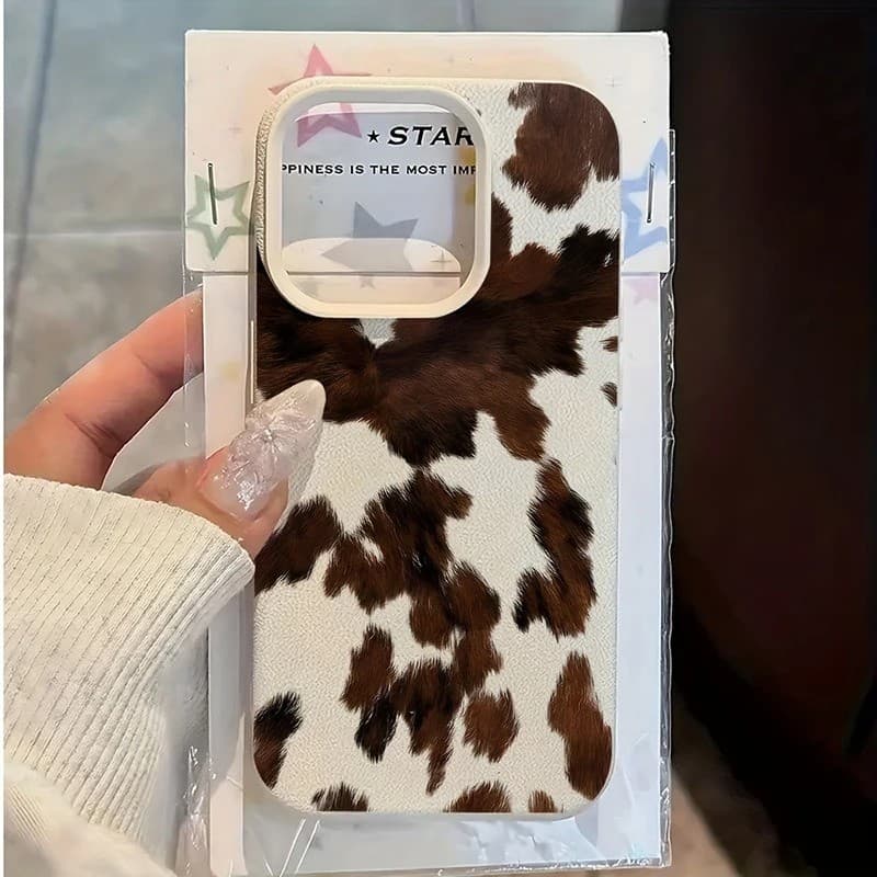 Criativo Leite Vaca Padrão Lichia Textura Caso De Telefone Para iPhone 16 17 15 14 13 12 11 Pro Max Plus 16E XS Capa