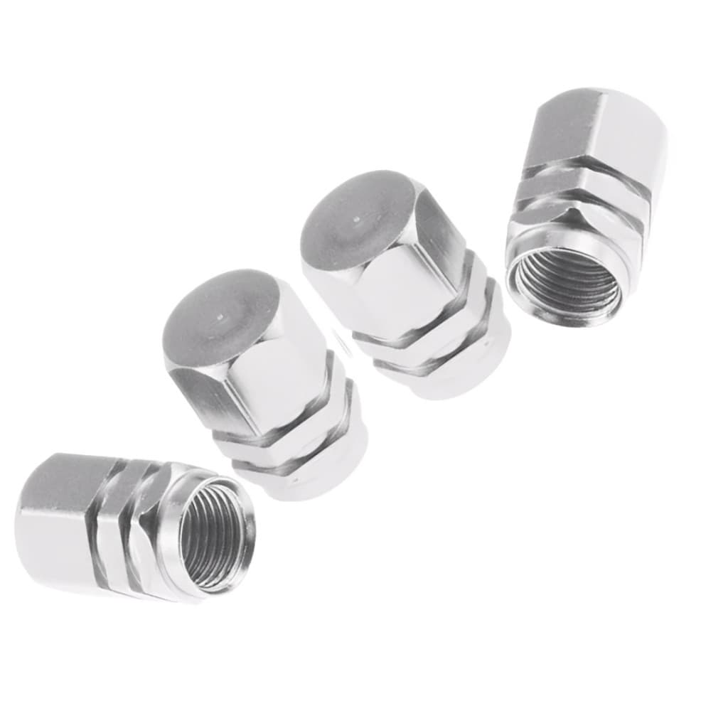 Kit Tampa Válvula Bico Pneu Alumínio 4 Pçs Universal Carros Motos Onibus e Caminhão Mixx Poli