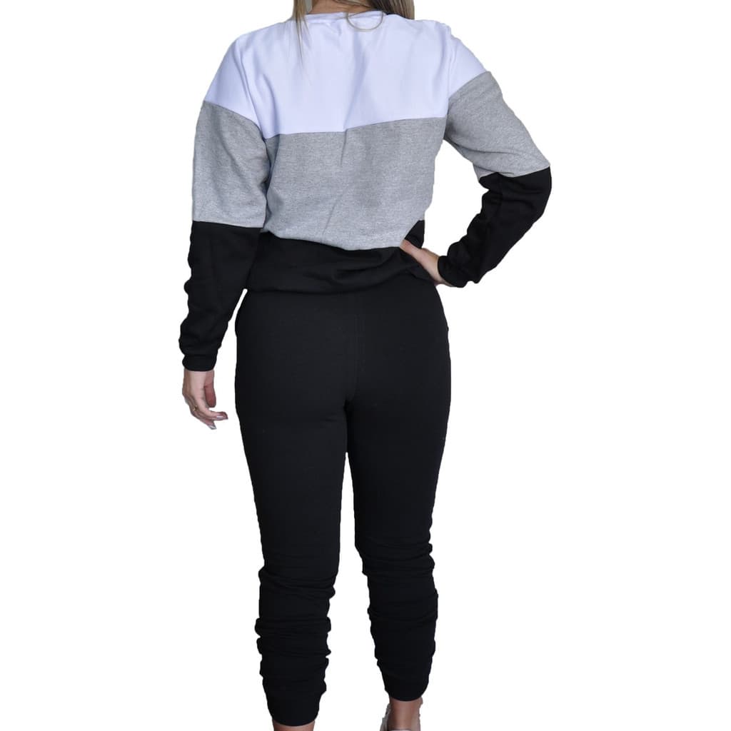 Conjunto Moletom Feminino Com Capuz Blusa E Calça Flanelado