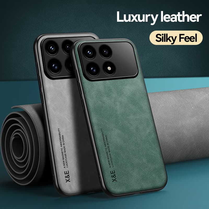 Capa Para POCO F8 Ultra F8 Pro Couro PU Suporte Magnético Carro De Silicone Redmi K90 Max Proteção De Ferro Embutida À P