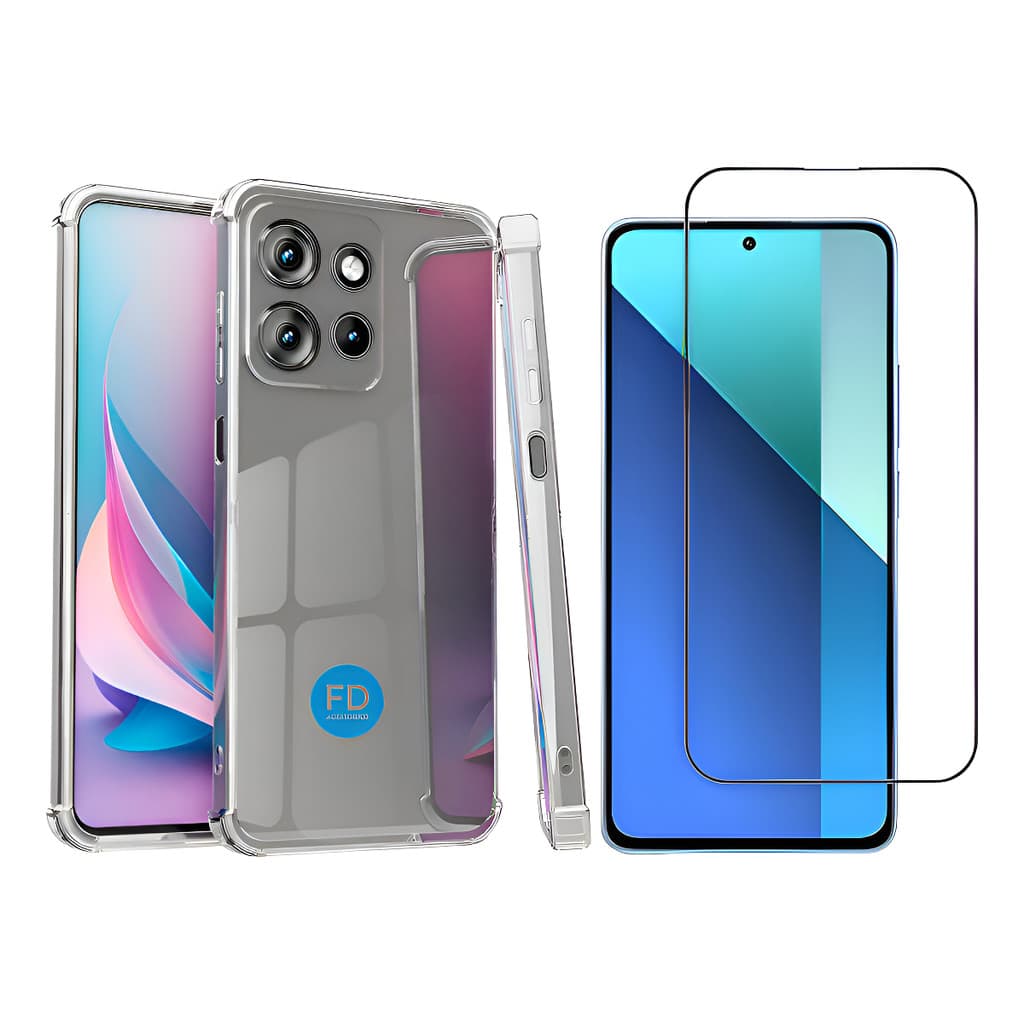 Kit Capa Capinha +pelicula 3d Vidro Moto Transparente G75 Mo Transparente Moto G84