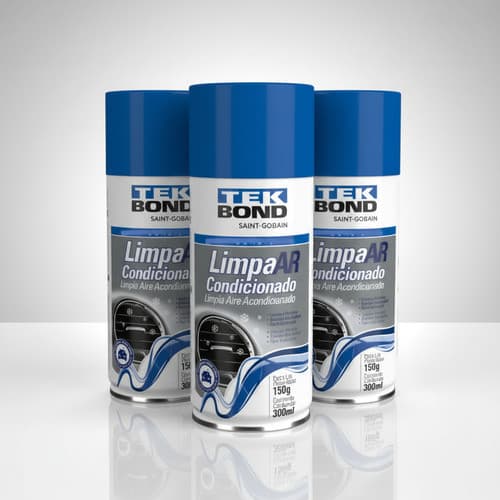 Kit 3 Higienizador Limpa Ar Condicionado Carro Novo Tekbond Azul Celeste Carro Novo