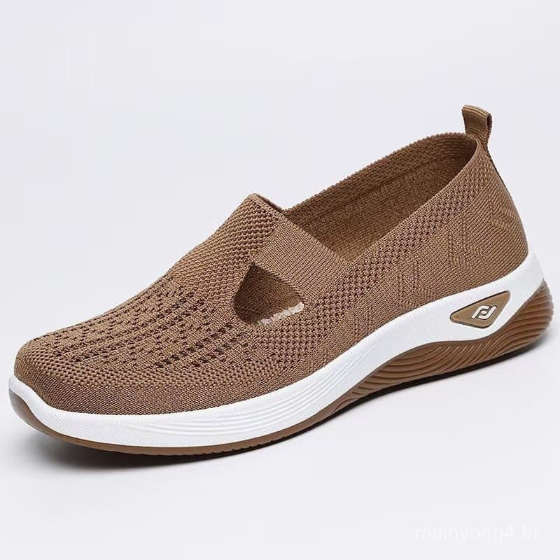 2025 sapatos femininos transfronteiriços outono verão sola macia respirável de meia-idade sapatos casuais confortáveis