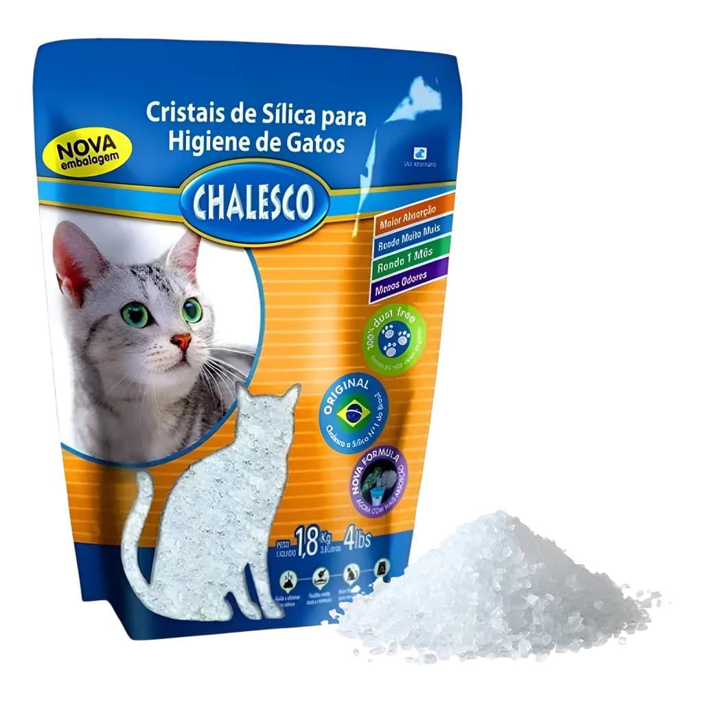Areia Sanitária Cristais Sílica Em Gel Grossa 1.8kg Chalesco