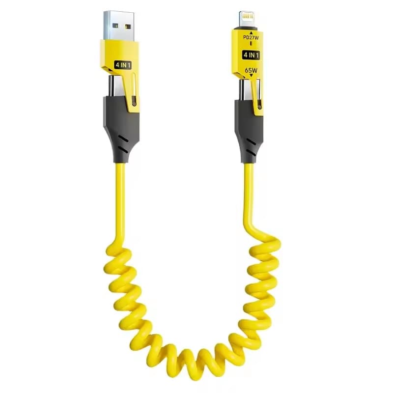Cabo USB 4Em1 - 65w iPhone Android Tipo C Carregador Rápido