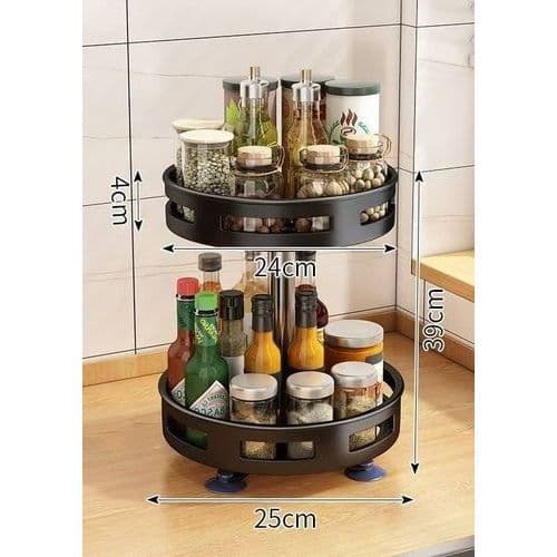 Organizador Giratorio Multiuso 360 Graus Porta Objetos Compacto Ideal Cozinha Banheiro