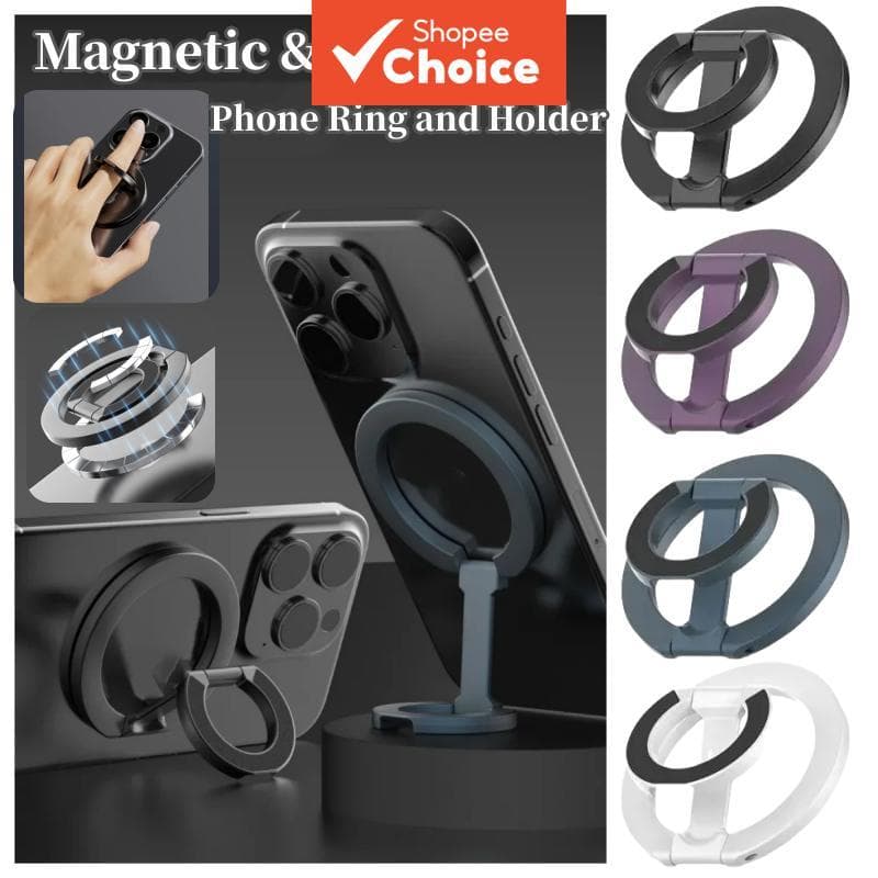  Suporte Magnético Dupla Face para Celular Suporte Magnético de Anel para Celular Suporte Magnético para Carro e