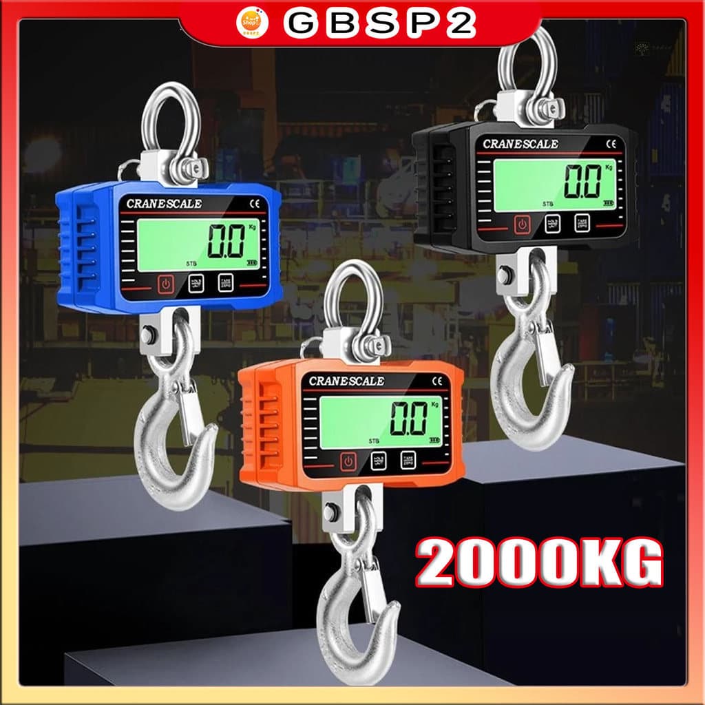Balança Digital 500-2000 Kg Display LCD Crance De Guindaste De Gancho Eletrônico Portátil Controlador Remoto