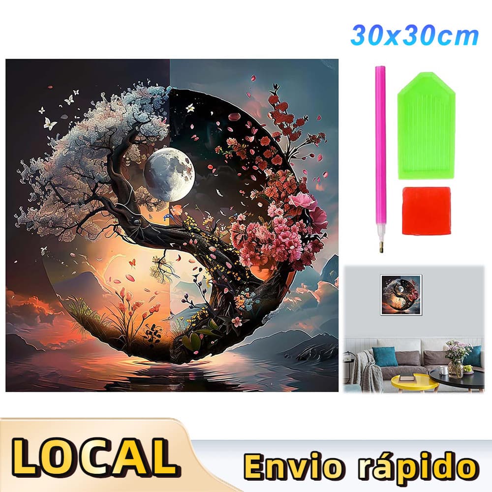 Pintura de Diamante 5D Tema Árvore de Fofoca 30x30cm – Conjunto Completo com Ferramentas, para Entusiastas de Arte
