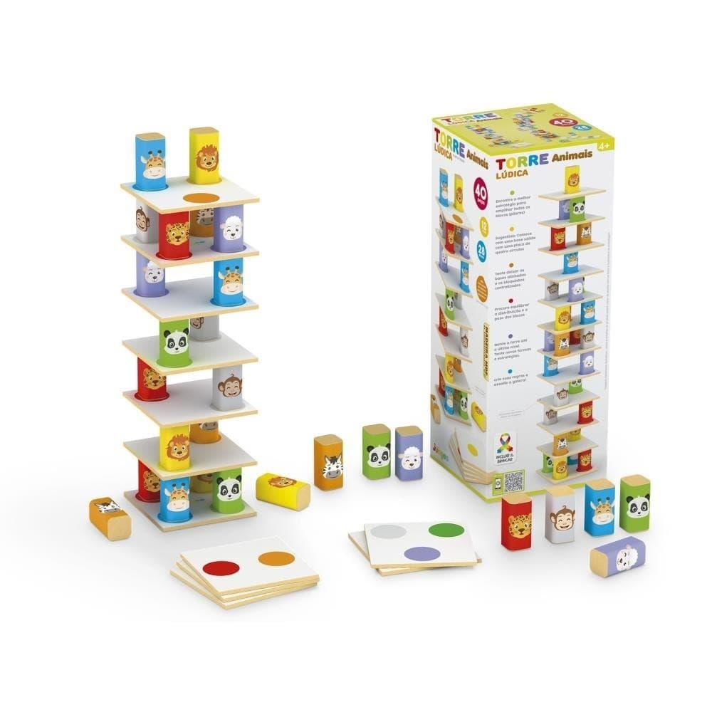 Torre de Equilíbrio Clássica com 54 Peças Jogo Família