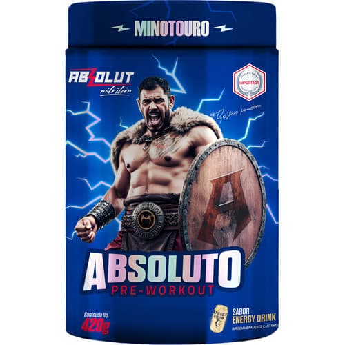 Pré Treino Absoluto Minotouro 420g Energia Explosiva Foco