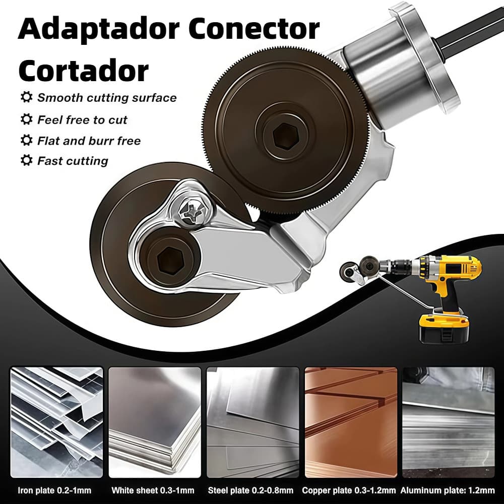 Adaptador Cortador Universal p/ Furadeira e Parafusadeira - Corte Preciso em Aço, Ferro, Cobre e Alumínio
