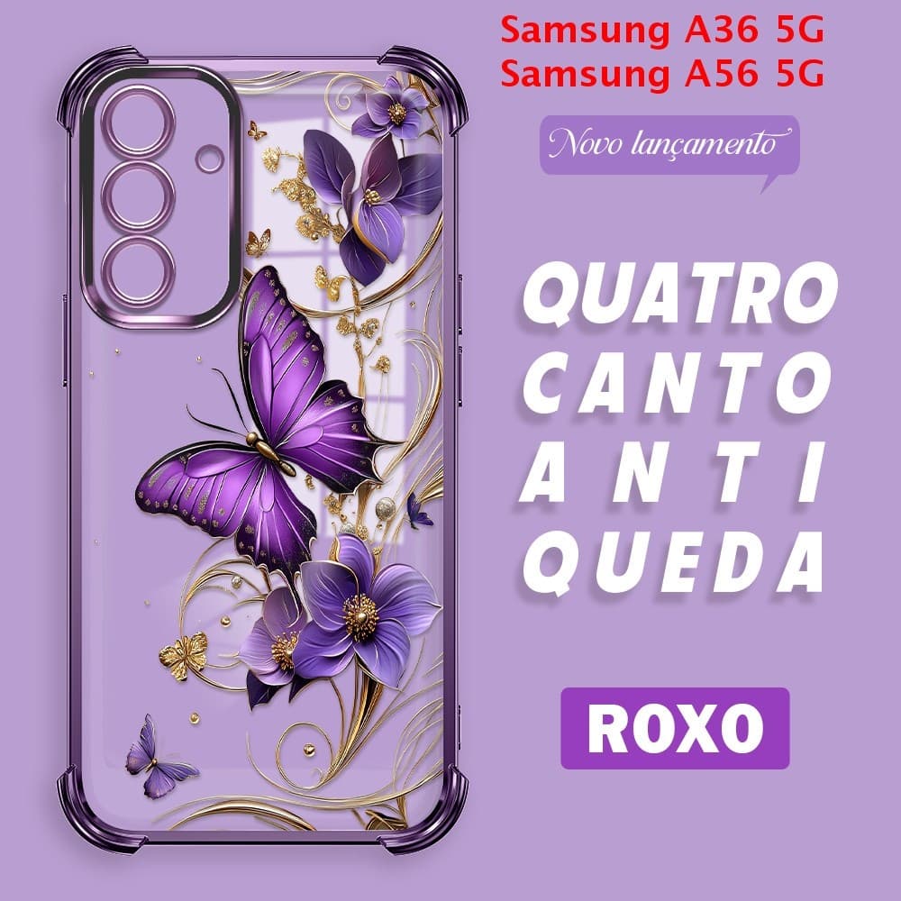 Capa Para Samsung Galaxy A56 A36 5G Capinha Anti Choque Case Transparente 0647 FS