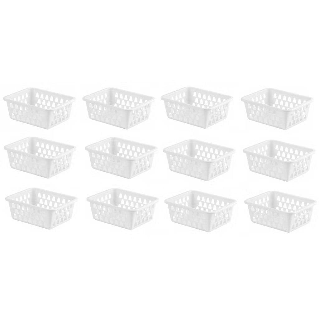 Kit 12 Cesto Organizador de Plástico Multiuso -Ideal para Gavetas, Banheiro, Cozinha e Escritório