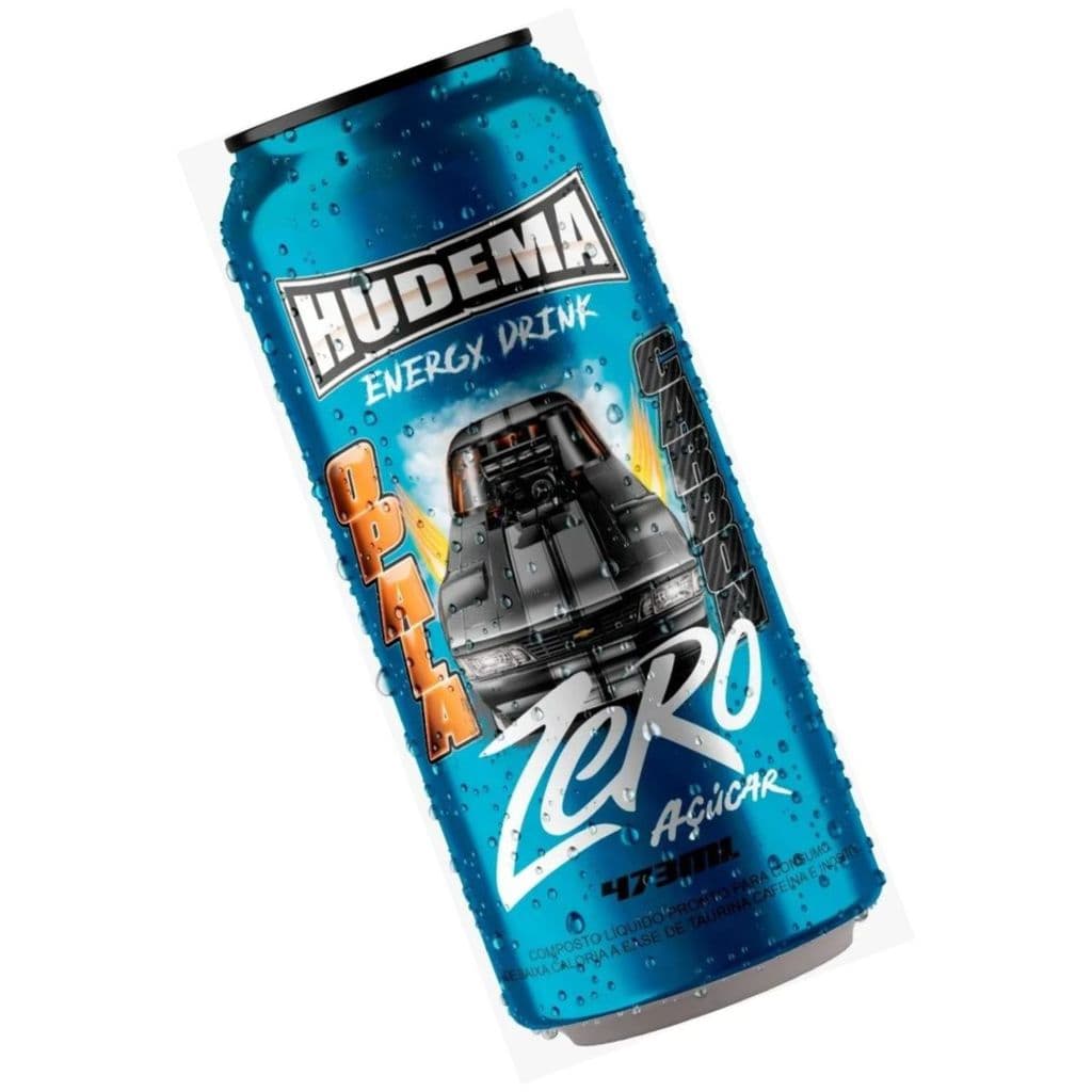Energético Hudema Energy Drink 473 ml Edição Limitada Opala Carbon Lata Azul 1 Opala Zero Açúcar