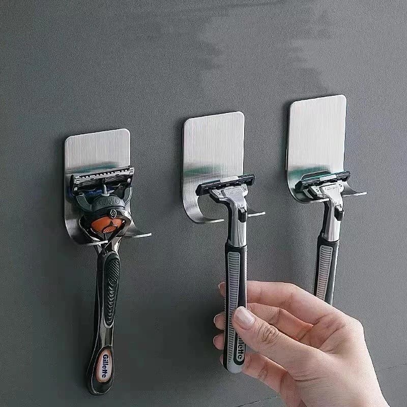 1/2 PCS Gancho Multiuso de Parede Cozinha Banheiro/SUPORTE PARA LÂMINA DE BARBEAR AÇO INOX 4,5 x 6cm