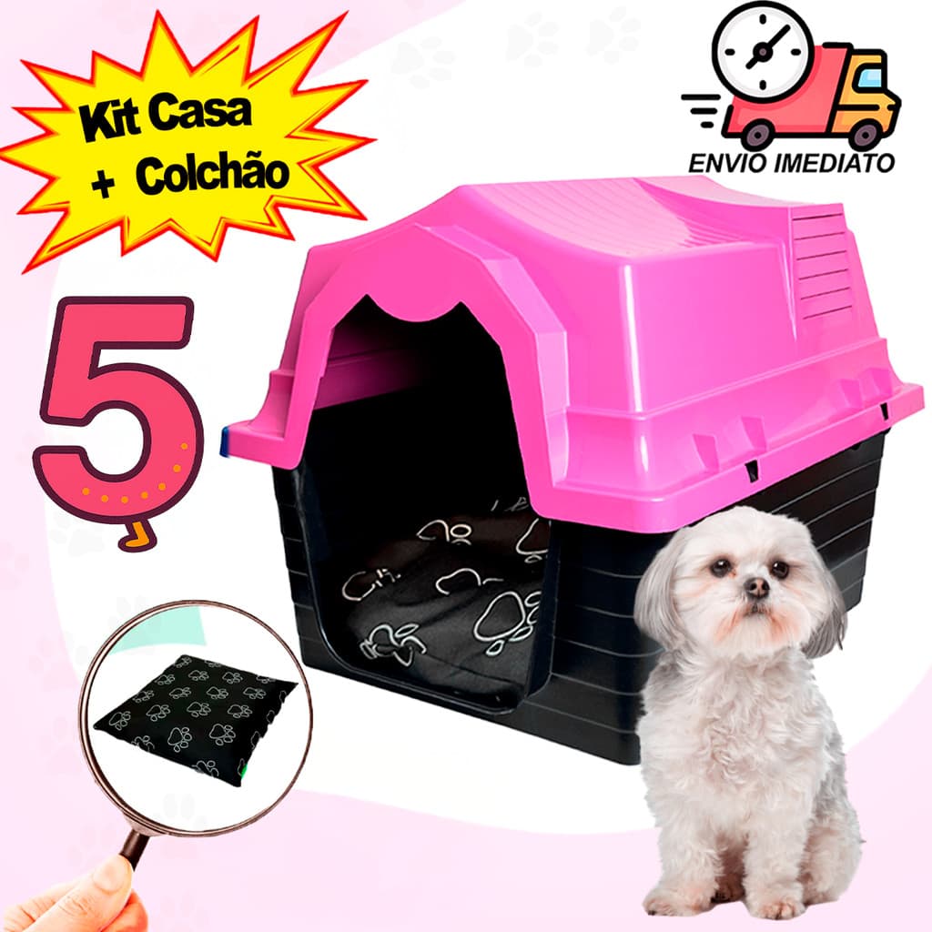 Casinha de Cachorro Com Caminha N 4 ou 5 Cachorros Pequeno Médio Porte Caminha de Cachorro