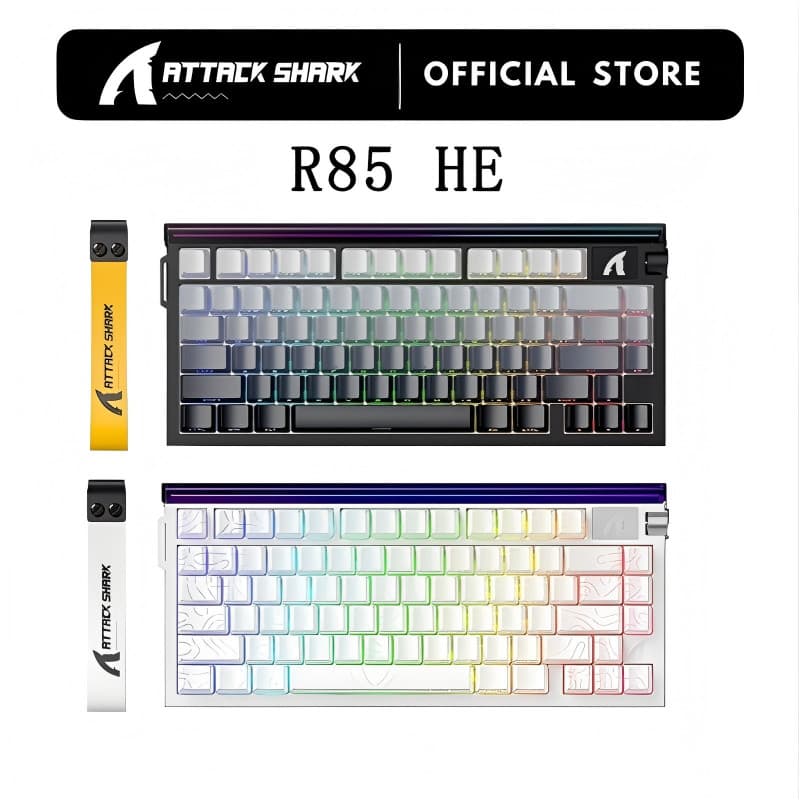 Teclado Mecânico ATTACK SHARK R85HE Com Fio RGB Neon Light Interruptores Magnéticos-Baixa Latência Para Jogos RT