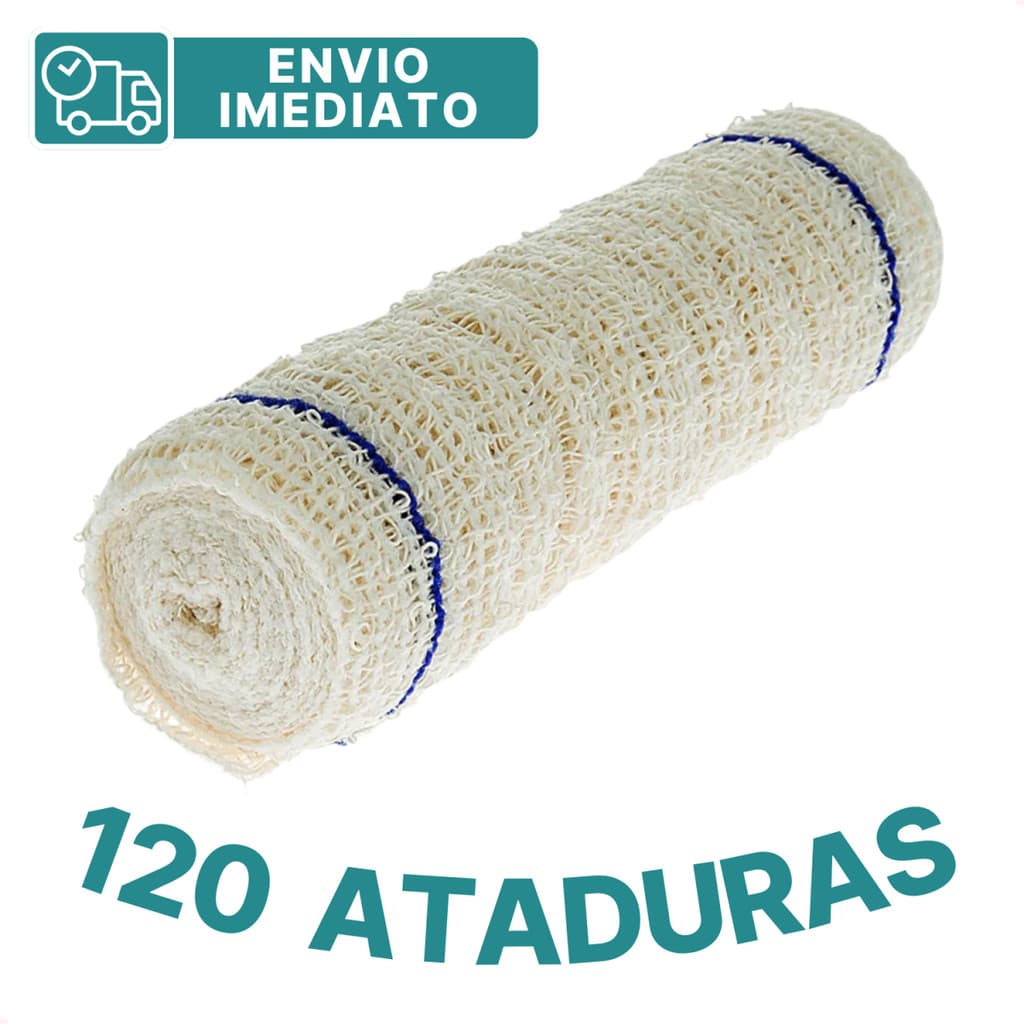 Kit com 120 Rolos Ataduras Crepom 12cmX1,8m 13 Fios Erimax Curativo Bandagem Faixa - Envio Imediato