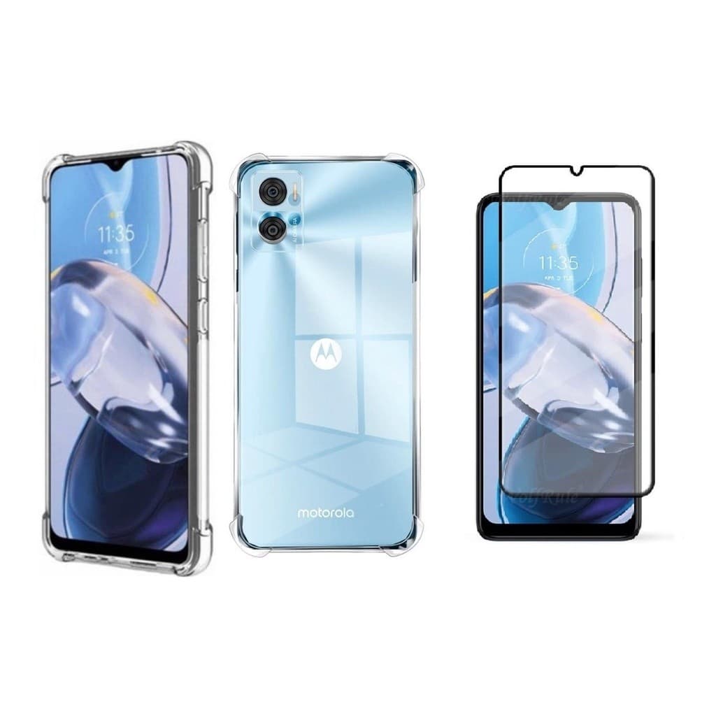 Capa Case Capinha Anti Impacto Para Moto E22 + Película 3D Vidro Temperado
