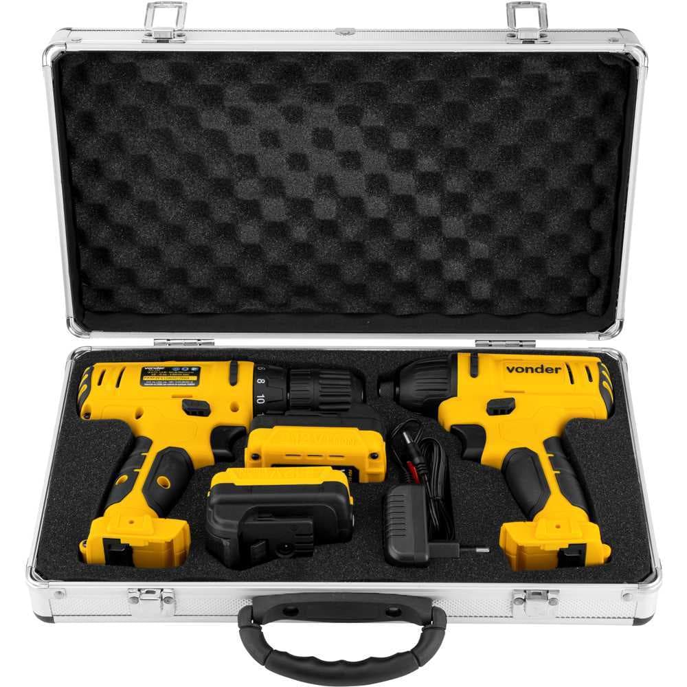 Conjunto parafusadeira / furadeira e parafusadeira de impacto, 12 V, PFBV 012 VONDER